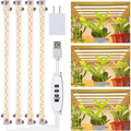 Fyniora LED Grow Light Strips, Grow Lights for Indoor Plants Full Spectrum 3000K, Plant Light Bar with 3/9/12H Timer, 10 Dimmable Levels & 3 Light Modes for Seedling Hydroponics Succulent