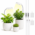 Fyniora Plant Grow Light, Full Spectrum LED Plant Light for Indoor Plants, Height Adjustable Growing Lamp with Auto on/off Timer 3/9/12H, 10 Dimmable Brightness, Ideal for Small Plants, 2 Pack, White