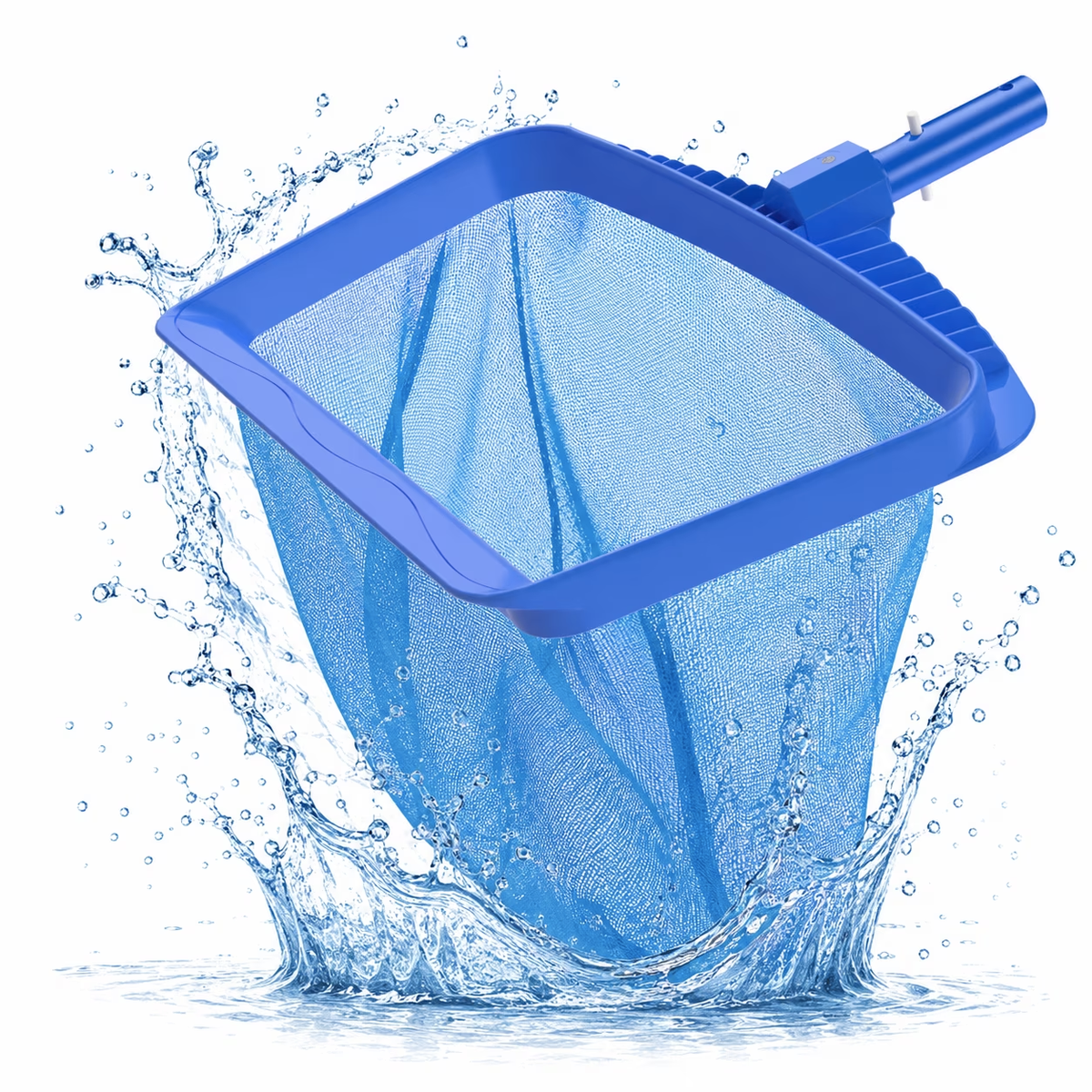 Fyniora 20" Pool Skimmer Net, Heavy Duty Swimming Leaf Rake Cleaning Tool with Deep Fine Nylon Mesh Net Bag & Extra Wide Scoop Edge-Fast Cleaning, Easy Scoop Edge, Debris Pickup Removal (No Pole)